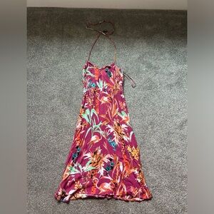 Express Women’s Halter Midi Dress Size Small in Pink/Multicolored Floral